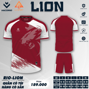 Quần Áo Bóng Đá HACORIO - RIO - LION (RIO - 07)- ĐỎ ĐÔ