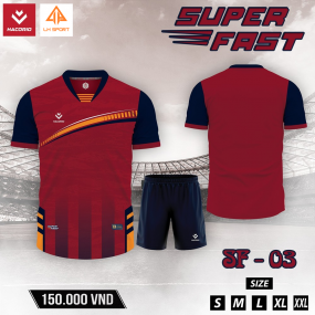 QUẦN ÁO BÓNG ĐÁ HACORIO - SUPER FAST - 03 (SF - 03) ĐỎ MẬN