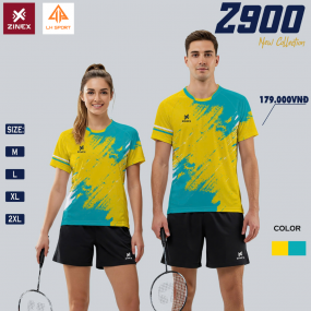 ÁO BÓNG CHUYỂN, CẦU LÔNG, PICKLE BALL 3 IN 1: ZINEX Z900 VÀNG