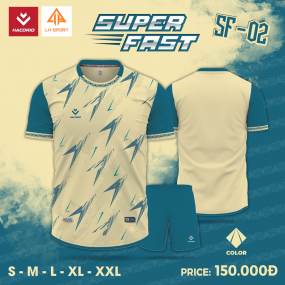 Quần Áo Bóng Đá HACORIO - Super Fast - 02 (SF - 02) KEM XANH LÝ
