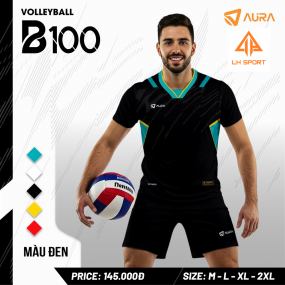 QUẦN ÁO BÓNG CHUYỀN AURA B100 ĐEN