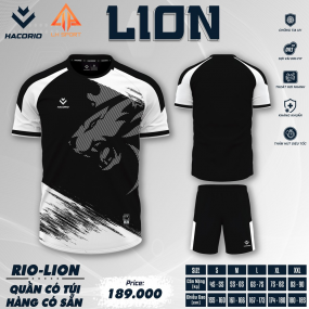Quần Áo Bóng Đá HACORIO - RIO - LION (RIO - 07)- ĐEN