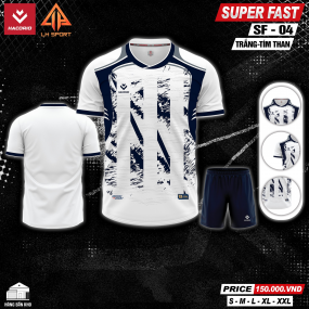 Quần Áo Bóng Đá HACORIO - Super Fast - 04 (SF - 04) TRẮNG TÍM THAN