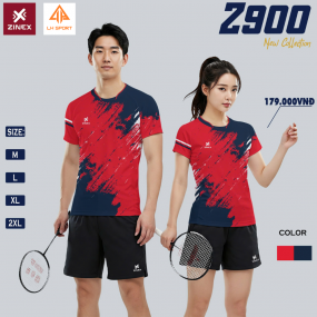 ÁO BÓNG CHUYỂN, CẦU LÔNG, PICKLE BALL 3 IN 1: ZINEX Z900 ĐỎ
