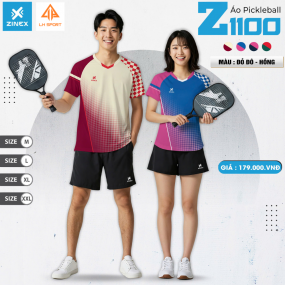 ÁO BÓNG CHUYỂN, CẦU LÔNG, PICKLE BALL 3 IN 1: ZINEX Z1100 ĐỎ ĐÔ-HỒNG