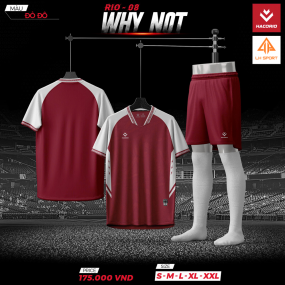 QUẦN ÁO BÓNG ĐÁ HACORIO - RIO - WHY NOT (RIO - 08) ĐỎ ĐÔ