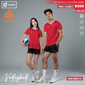 QUẦN ÁO BÓNG CHUYỀN AURA B200 ĐỎ