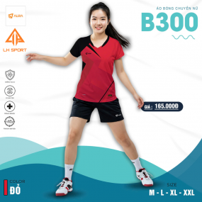 BỘ ÁO BÓNG CHUYỀN AURA B300 ĐỎ (NỮ)