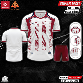 Quần Áo Bóng Đá HACORIO - Super Fast - 04 (SF - 04) TRẮNG ĐỎ ĐÔ