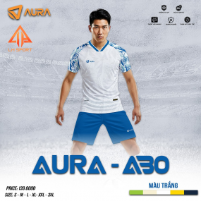 BỘ BÓNG ĐÁ-AURA-A30-TRẮNG XANH
