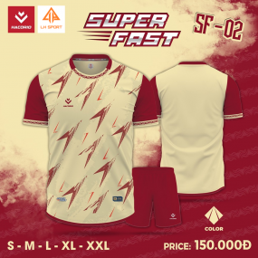 Quần Áo Bóng Đá HACORIO - Super Fast - 02 (SF - 02) KEM ĐỎ ĐÔ