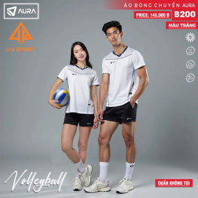 QUẦN ÁO BÓNG CHUYỀN AURA B200 TRẮNG