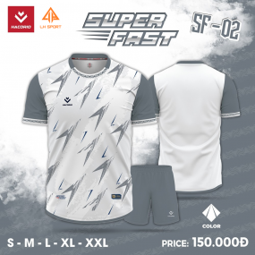 Quần Áo Bóng Đá HACORIO - Super Fast - 02 (SF - 02) TRẮNG XÁM