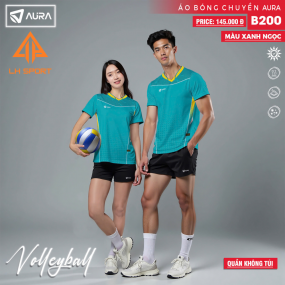 QUẦN ÁO BÓNG CHUYỀN AURA B200 XANH NGỌC