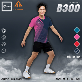 BỘ ÁO BÓNG CHUYỀN AURA B300 TÍM (NAM)