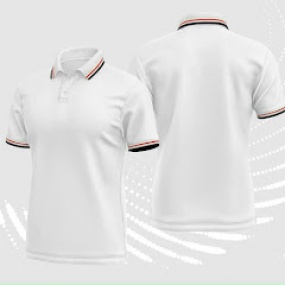 Áo Cá Sấu Màu Trắng Bo Cổ Viền Đen Đỏ