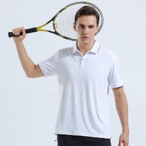 Áo Cá Sấu Trắng Bo Cổ Viền Đen