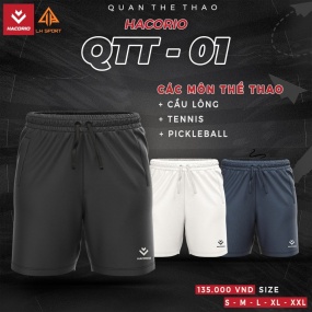 QUẦN SHORT THỂ THAO HACORIO QTT01- ĐEN 