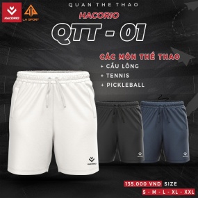 QUẦN SHORT THỂ THAO HACORIO QTT01- TRẮNG