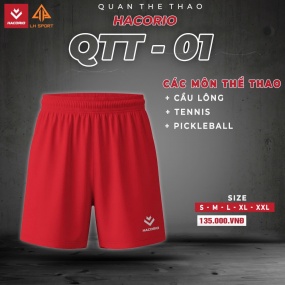 QUẦN SHORT THỂ THAO HACORIO QTT01- ĐỎ