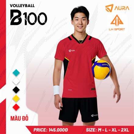 QUẦN ÁO BÓNG CHUYỀN AURA B100 ĐỎ