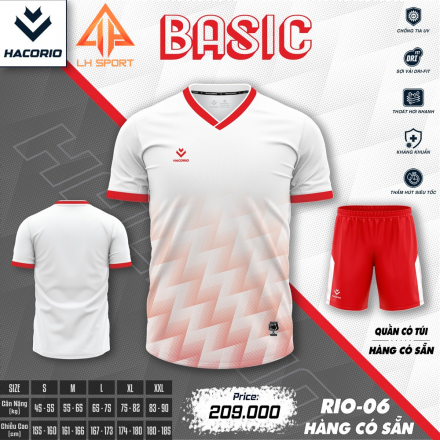 Quần Áo Bóng Đá HACORIO - RIO - LION (RIO - 06)- ĐỎ
