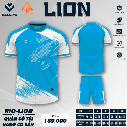Quần Áo Bóng Đá HACORIO - RIO - LION (RIO - 07)- XANH YA