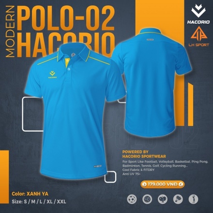 ÁO POLO HACORIO 02 -XANH YA